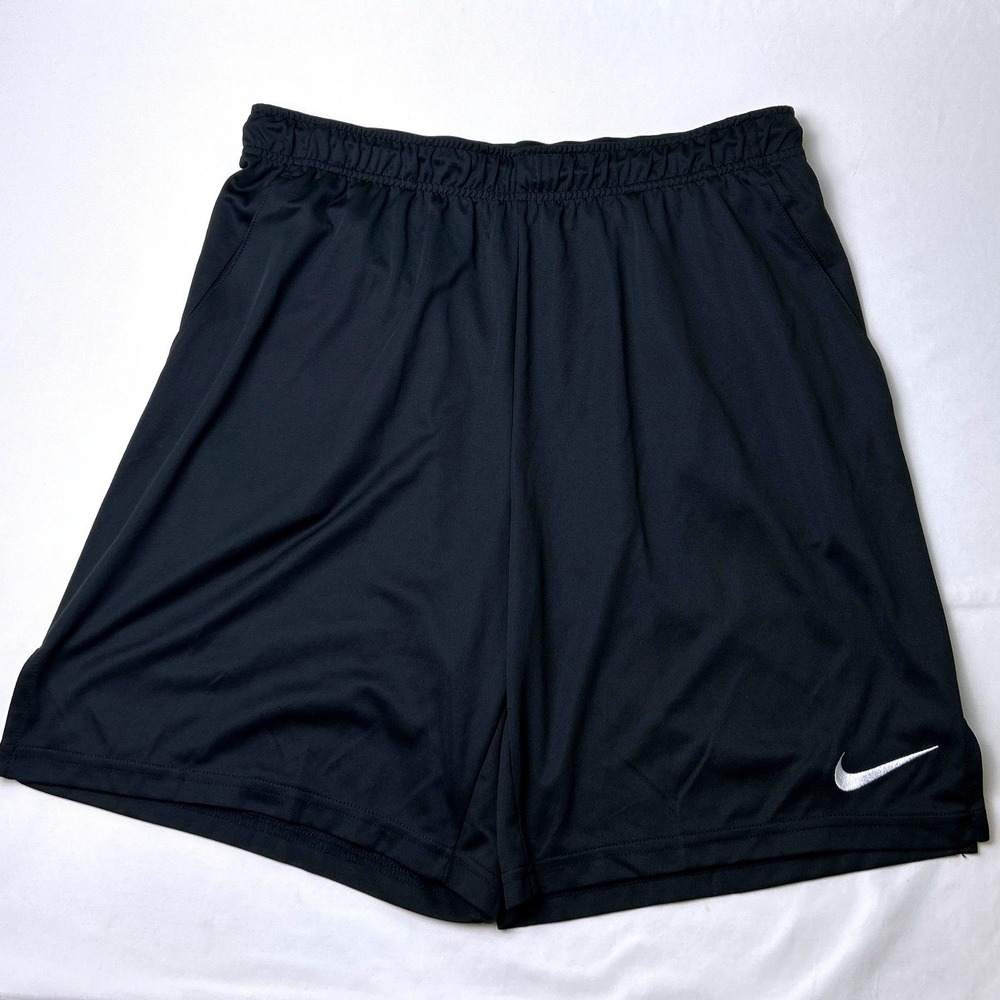 Nike Men Dri-FIT Elastic Waist Athletic Training Shorts Size XL Black Gym Active